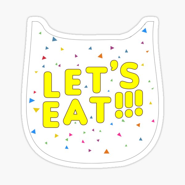 Let S Eat Chica S Bib Sticker By Uwuno Redbubble - lets eat bib roblox