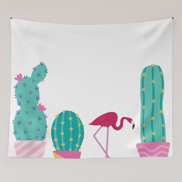 Item preview, Cactus and flamingo pattern design designed and sold by Adri Graterol.