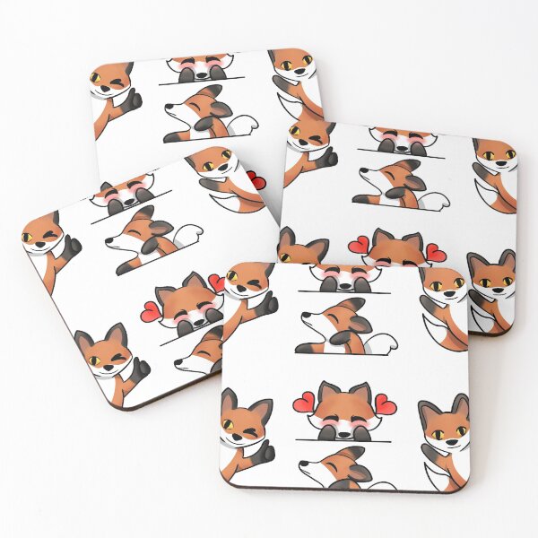 Item preview, Cute little foxes, cute waving fox, cute fox in love, cute annoyed fox, kawaii foxes designed and sold by LufikamiDesign.