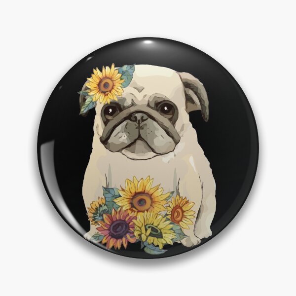 Item preview, Pug, Pug lovers and jellow sunflowers  designed and sold by Collagedream.