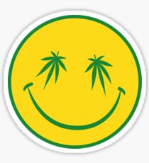 Marijuana Smiley Face Sticker