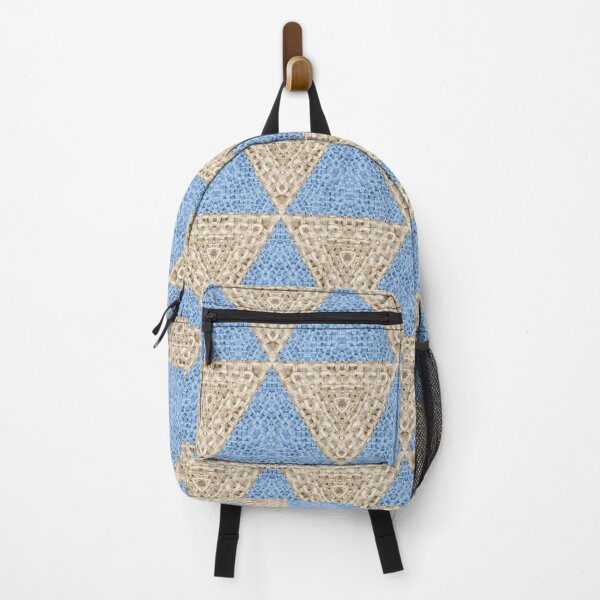 Item preview, Modern Blue Tan Burlap Texture Geo Pattern designed and sold by Sheila Wenzel Ganny.
