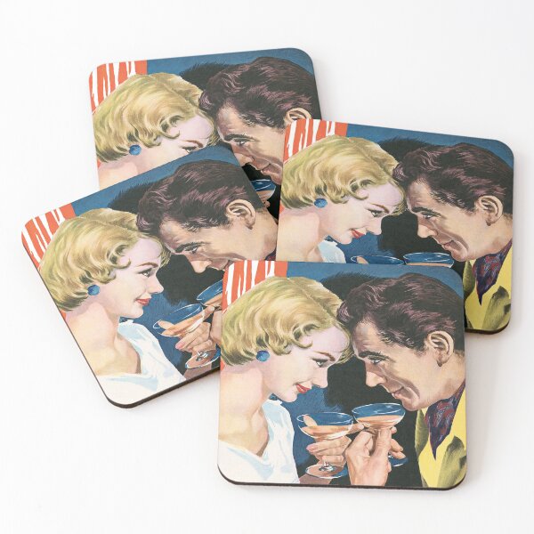 Artikelvorschau, Romantic Couple with Martinis, Retro Vintage Art Poster entworfen und verkauft von vintagevivian.