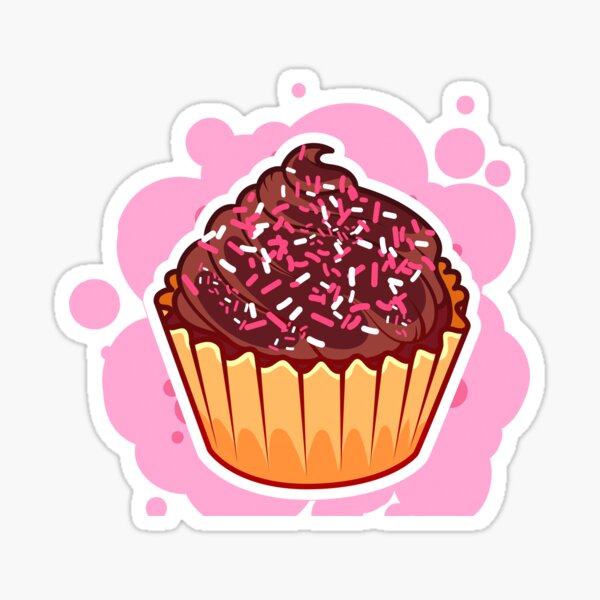 Cupcake Pattern Sticker for Sale by bevsi