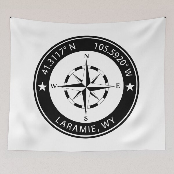 Item preview, Laramie, Wyoming Geographical Coordinates designed and sold by TeeOhGraphics.
