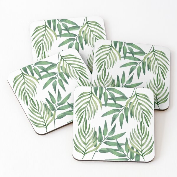 Item preview, Happy Tropics Green Leaves Print designed and sold by LilWildflowers.