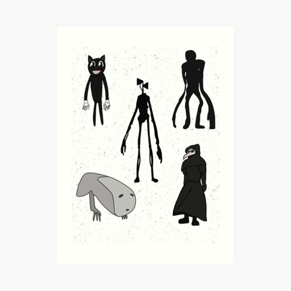 Siren head, breaking news, witch dr, bridge worm, cartoon cat Art Print