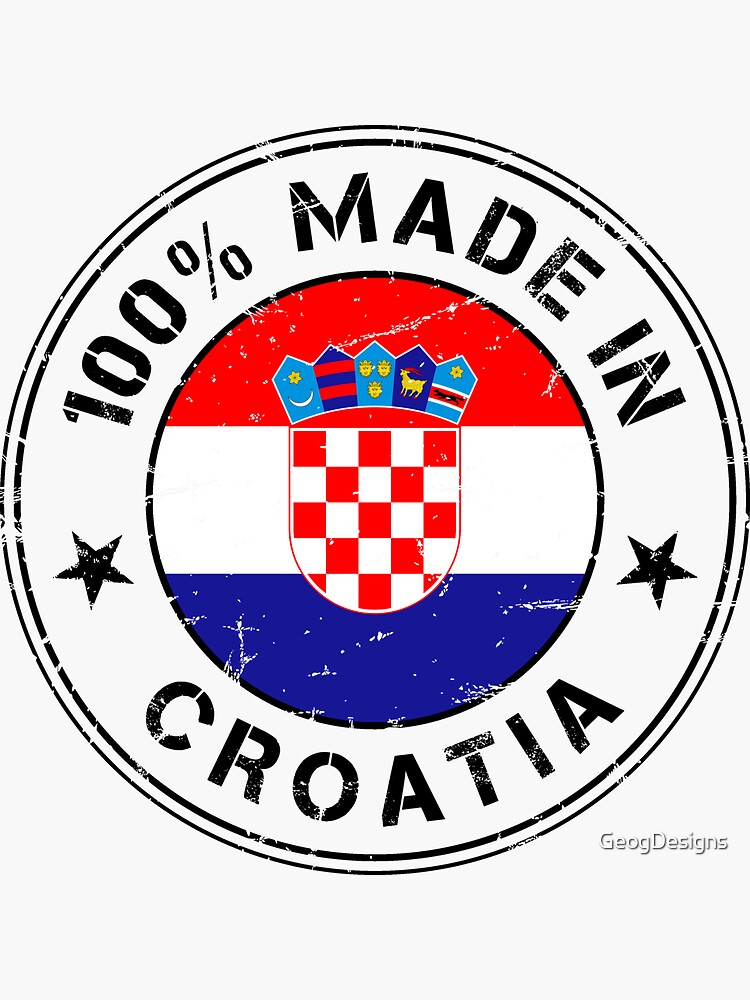 Sticker mit Kroatien kroatisch Flagge Fahne Stempel von