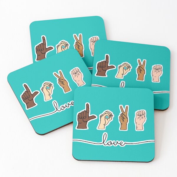 Item preview, Love asl | sign language tiffany blue #4 designed and sold by OddPapayaStudio.