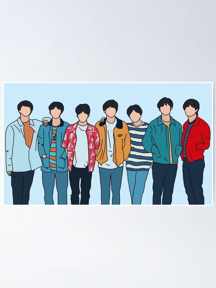 Bts Euphoria Group Retro Style Poster By Serendipitousmt Redbubble