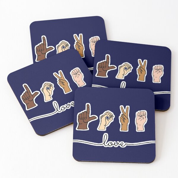 Item preview, Love asl | sign language navy blue #5 designed and sold by OddPapayaStudio.