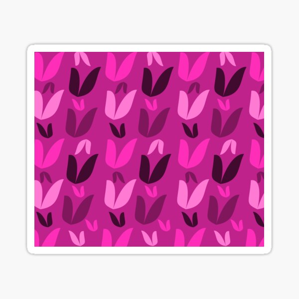 Pink Tulip Pattern Sticker