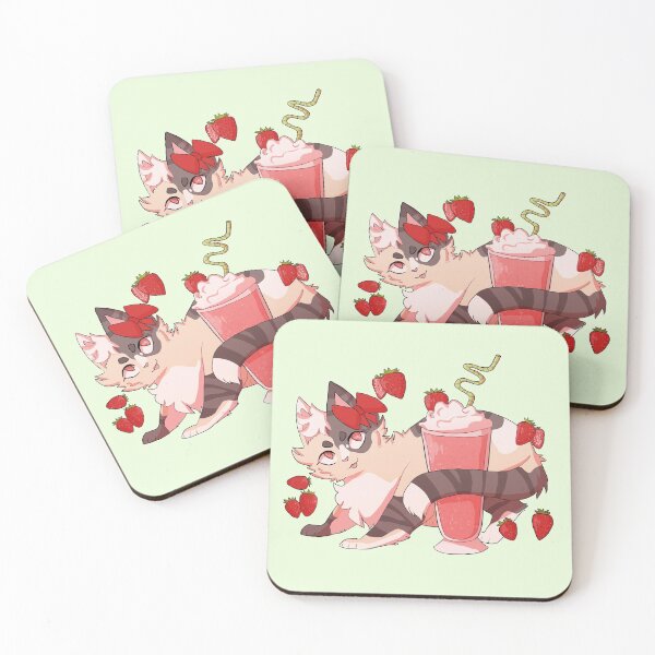 Item preview, Strawberry Milkshake Cat designed and sold by PanfriedArtShop.