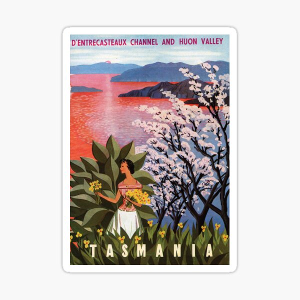 Tasmania Vintage Travel Advert Sticker