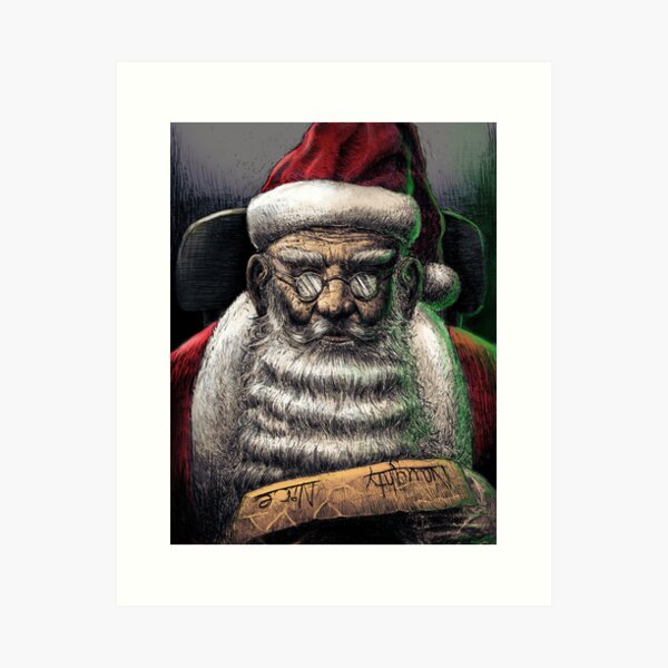 Santa Checking His List Art Print