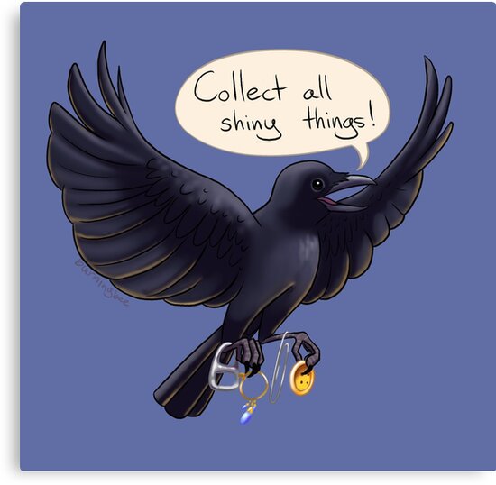 Crows Like Shiny Things Ch 1 "Crow says Collect All Shiny Things" Canvas Print by toast-zombie