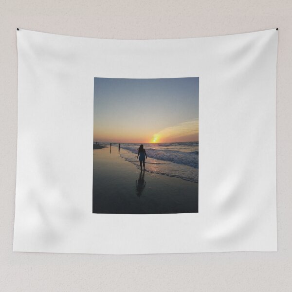 Item preview, Sunrise with a girl on the beach designed and sold by Hisbestwork.
