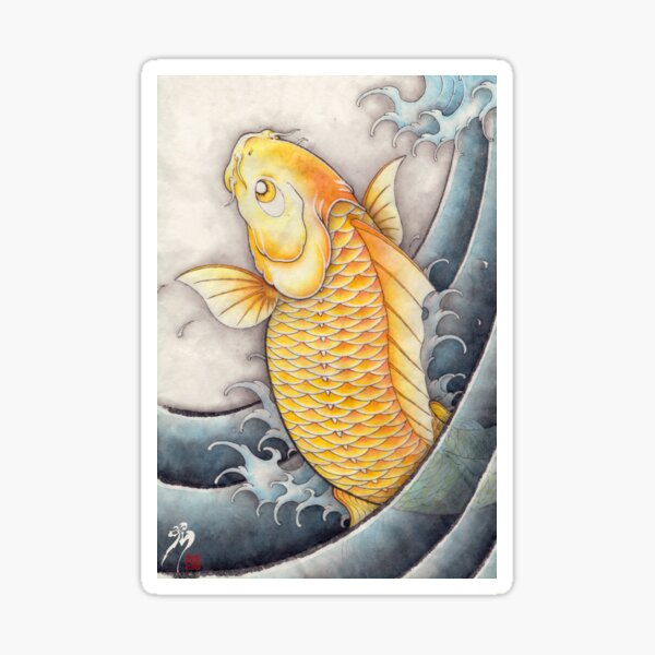 Golden carp Japanese Koi  Sticker