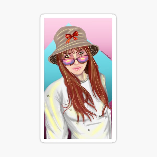 A girl wearing Sun Hat and Sunglass, Draw a girl