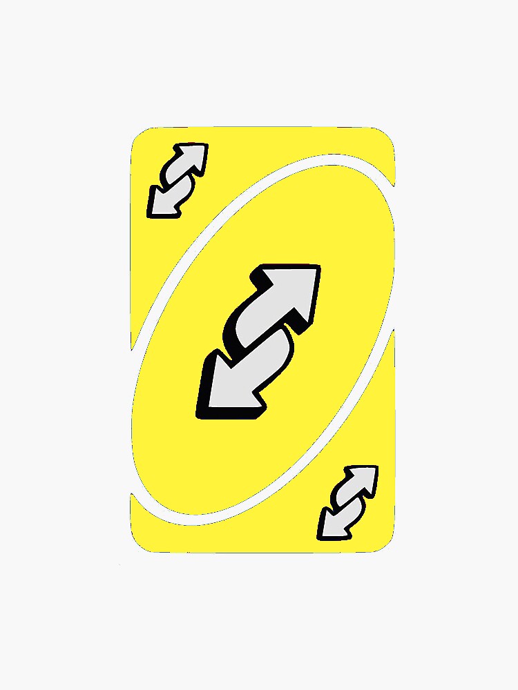  yellow uno reverse card sticker for sale by kmaloney28 redbubble