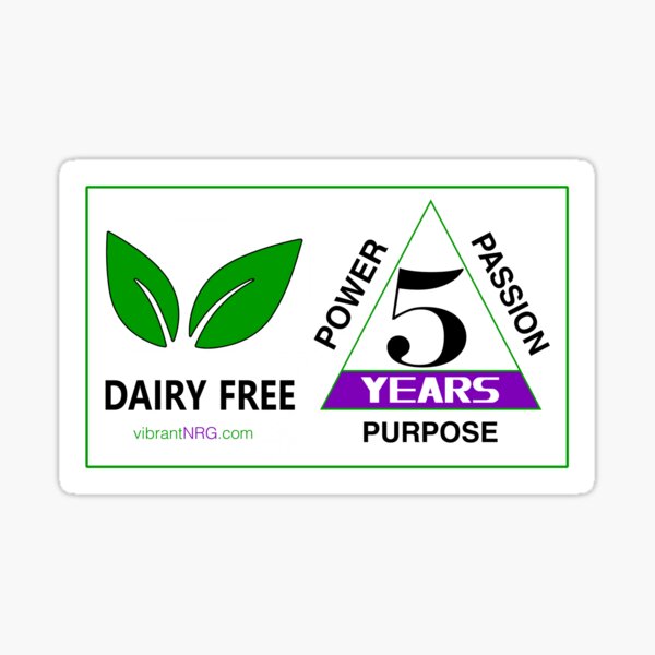5 Years DAIRY FREE Sticker