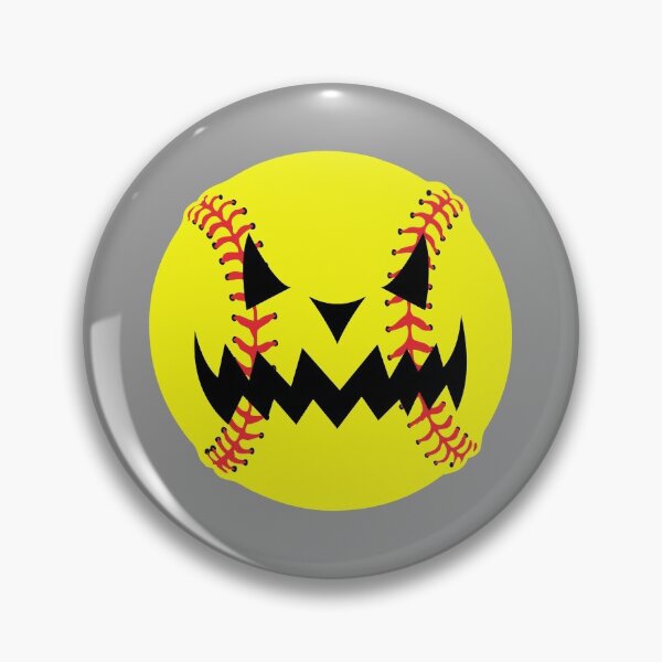 Item preview, Halloween Softball Pumpkin Jack O Lantern Face design designed and sold by nikkidawn74.