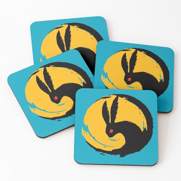 Item preview, Rabbit Moon - Black and Yellow Variant designed and sold by WishingInkwell.