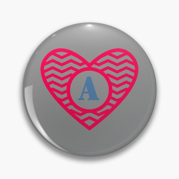 Item preview, Chevron Heart With Initial A Novelty graphic designed and sold by nikkidawn74.