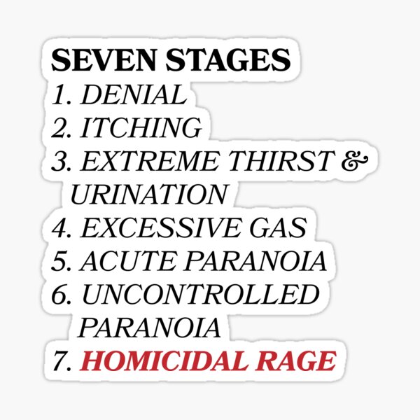 SEVEN STAGES OF PARADOX PYSCHOSIS // TUA Sticker
