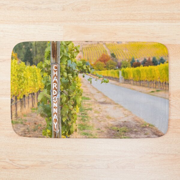 Item preview, Chardonnay Sign in Autumn Vineyard designed and sold by Amy Mitchell.