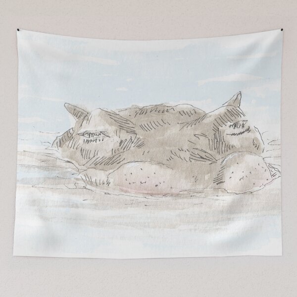 Item preview, Hippopotamus Watercolor (01) designed and sold by PaintingsByKF.