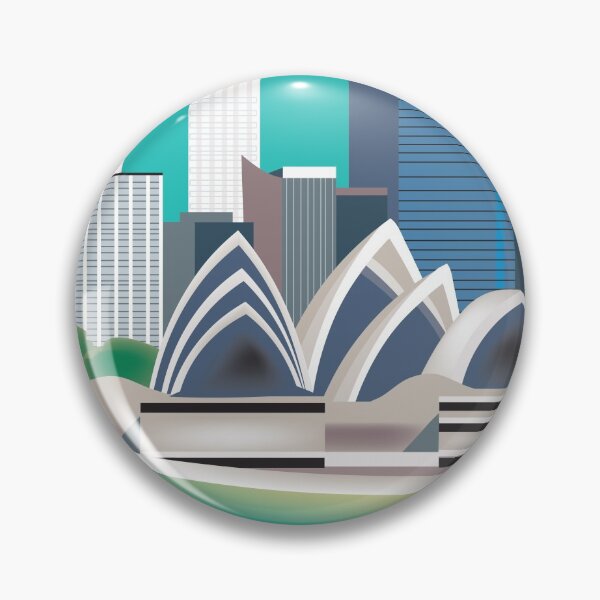 Artikelvorschau, Sydney, Australia - Retro Styled Horizontal Skyline Illustration by Loose Petals entworfen und verkauft von LoosePetals.