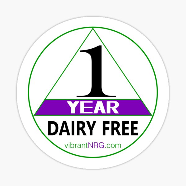 1 Year DAIRY FREE Sticker