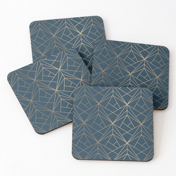 Item preview, Benjamin Moore Hidden Sapphire Gold Geometric Pattern With White Shimmer designed and sold by Vic Torys ☆.