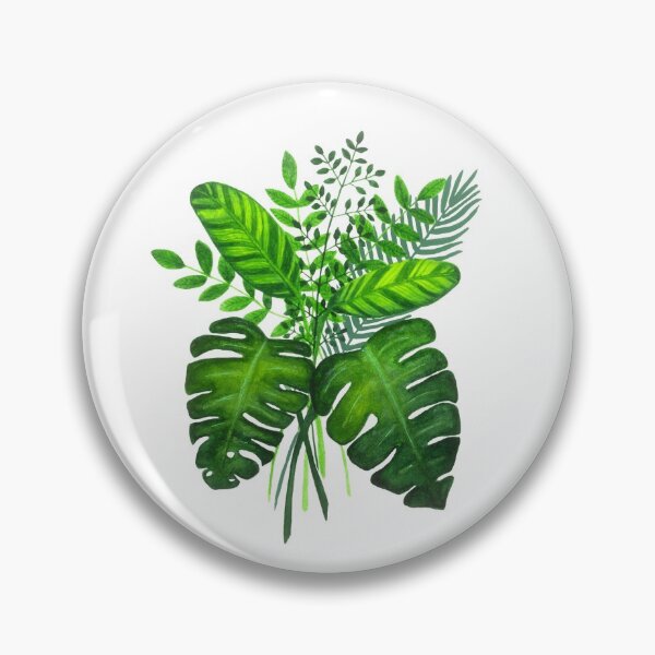 Item preview, Botanical bouquet of lush plant greenery - tropical leaves and ferns watercolour painting designed and sold by KateIsSketchy.