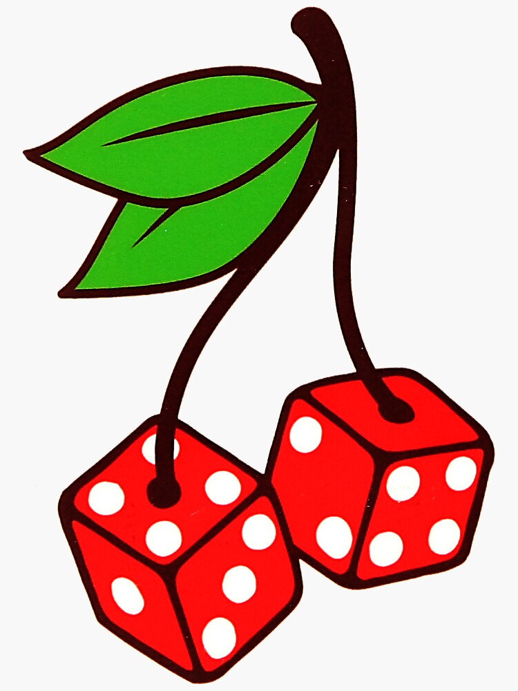 "Cherry dice " Sticker for Sale by cherylshuster Redbubble
