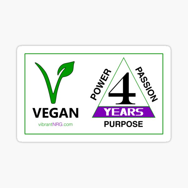 4 Years VEGAN Sticker