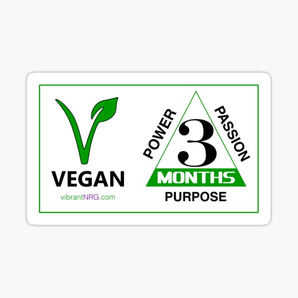 3 Months VEGAN Sticker
