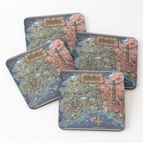 Item preview, 1959 Vintage Alaska Pictoral Map designed and sold by Gin  Neko.