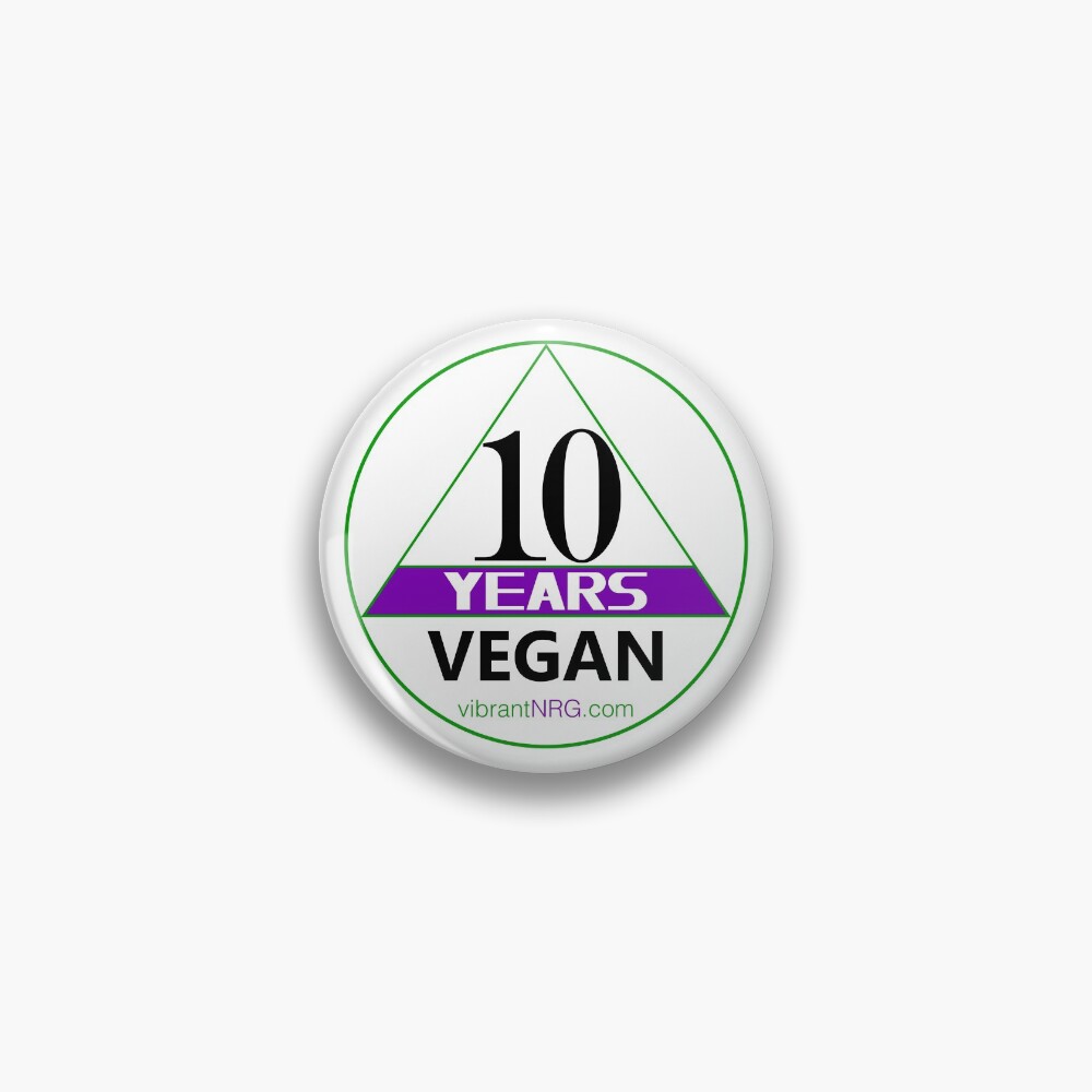 10 Years VEGAN Pin