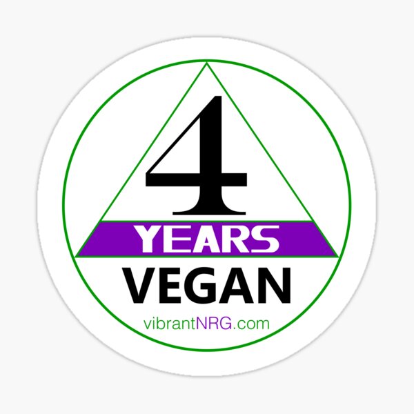 4 Years VEGAN Sticker