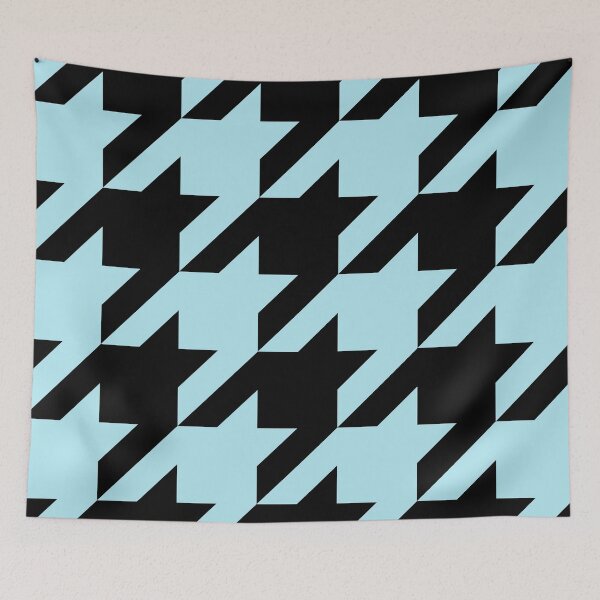 Item preview, Houndstooth Black and Baby Blue designed and sold by Moyanana.