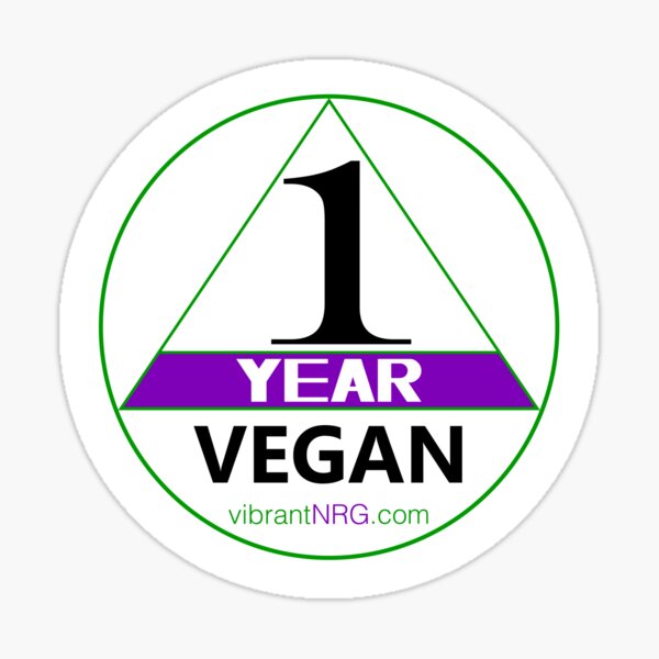1 Year VEGAN Sticker