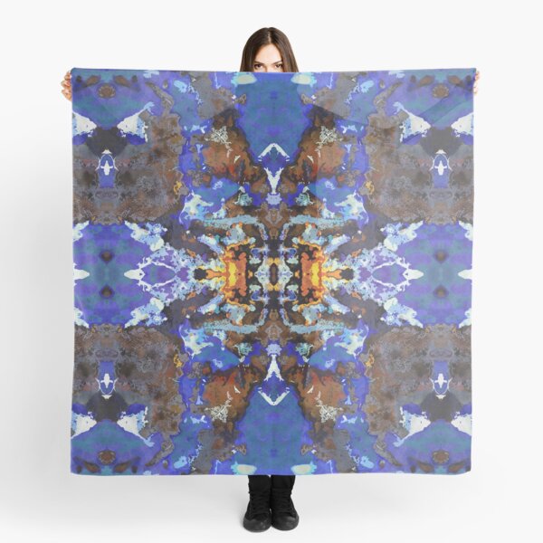 Blue Boulder Opal Natural GemStone Art Scarf