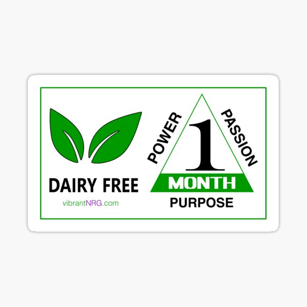 1 Month DAIRY FREE Sticker