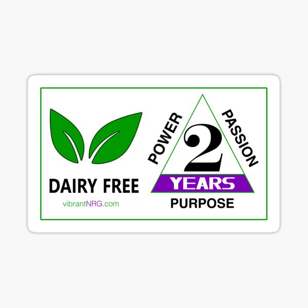 2 Years DAIRY FREE Sticker