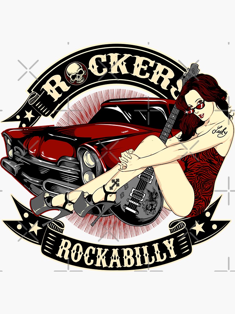 Rockabilly Guitar Vinyl Decal Sticker – Victory Girl