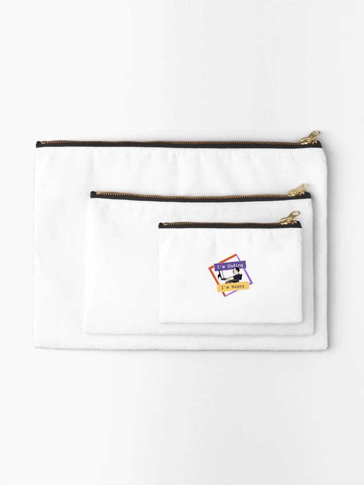 Thumbnail 2 of 4, Zipper Pouch, Happy Coder designed and sold by SmfCoder.