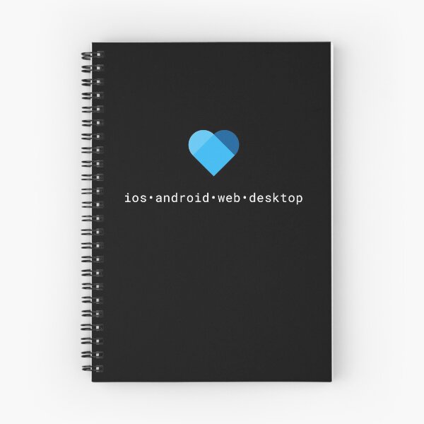 Item preview, Flutter heart with devices in white text designed and sold by themobilecoder.