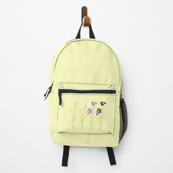 Item preview, Nonbinary Pride Wildflowers on a yellow background designed and sold by Alysha Newton.